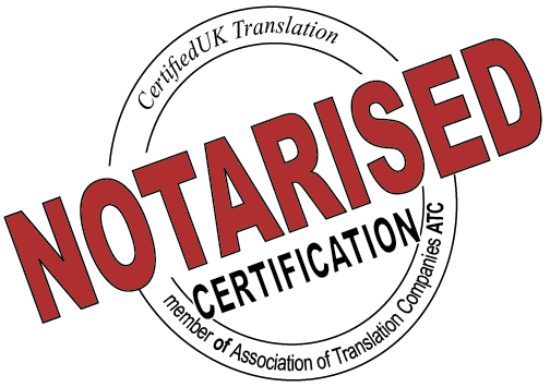 Notarised Certified Translate Stamps